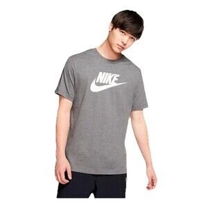 Nike Dri-Fit Mens Athletic T-Shirt Gray Logo Short Sleeve Size Small
